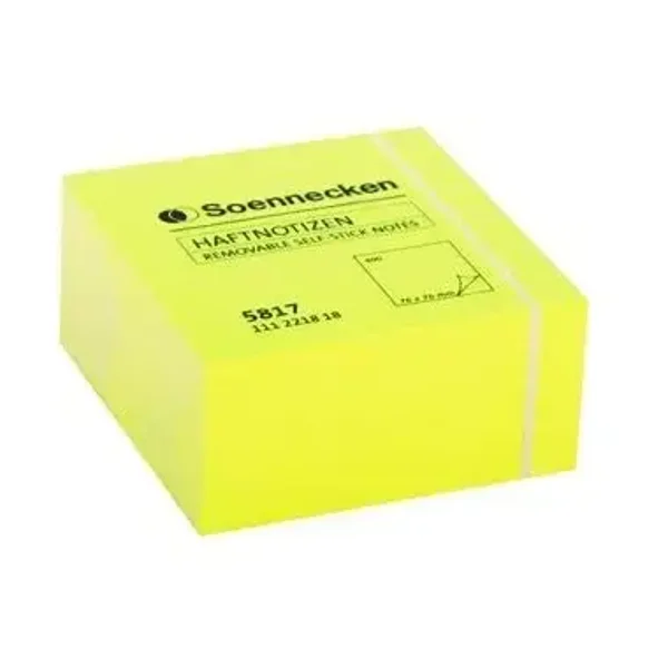 Haftnotizwürfel 75 x 75 mm neongelb 400 Blatt