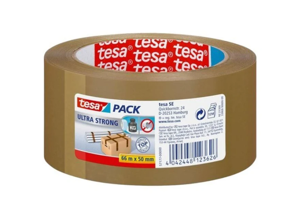 tesapack® Ultra Strong, PVC, 66 m x 50 mm, braun