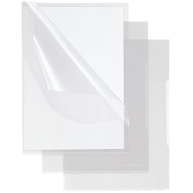 Sichthüllen DIN A4, 0,11 mm, oben und rechts offen, transparent genarbt, 100 Stück