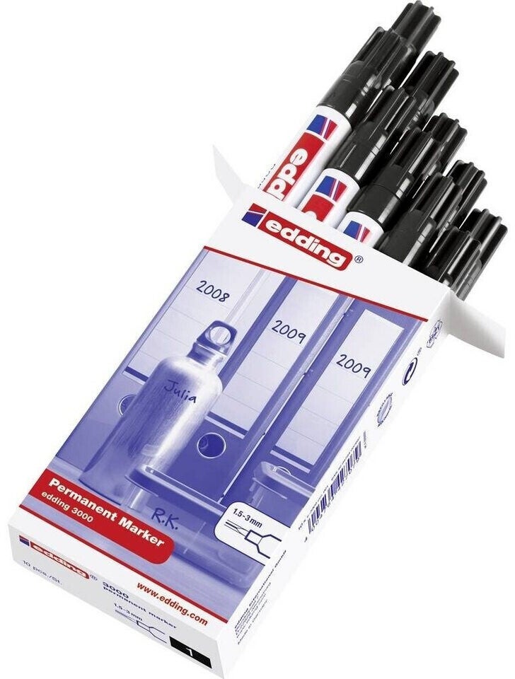edding 3000 Permanentmarker schwarz 10 St. Pack
