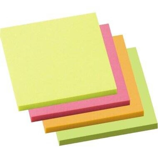 Soennecken Haftnotiz 75x75mm neonfarben 4x100Blatt 4 St./Pack.