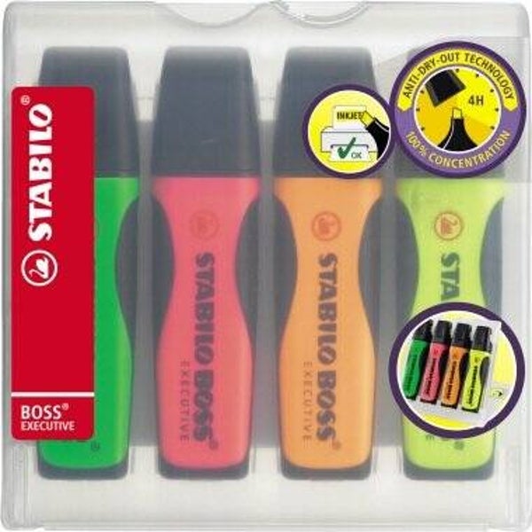 STABILO Textmarker BOSS EXECUTIVE 2-5mm sortiert 4 St./Pack.