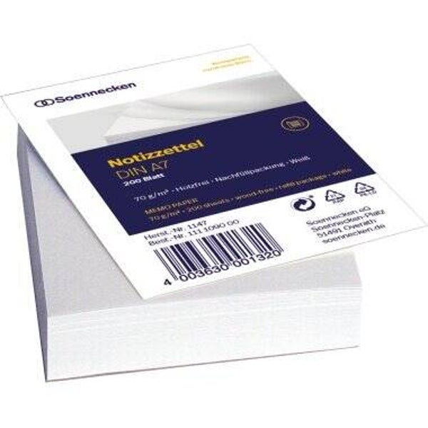 Zettelboxeinlage DIN A7 70g/m² holzfrei weiß 200 Bl.