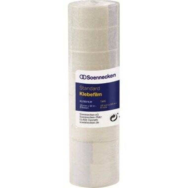 Soennecken Klebefilm – 19 mm x 10 m, transparent, 8 Stück/Pack.