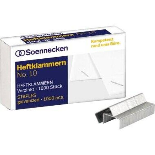 Soennecken Heftklammern Nr.10 verzinkt 1.000 St./Pack.