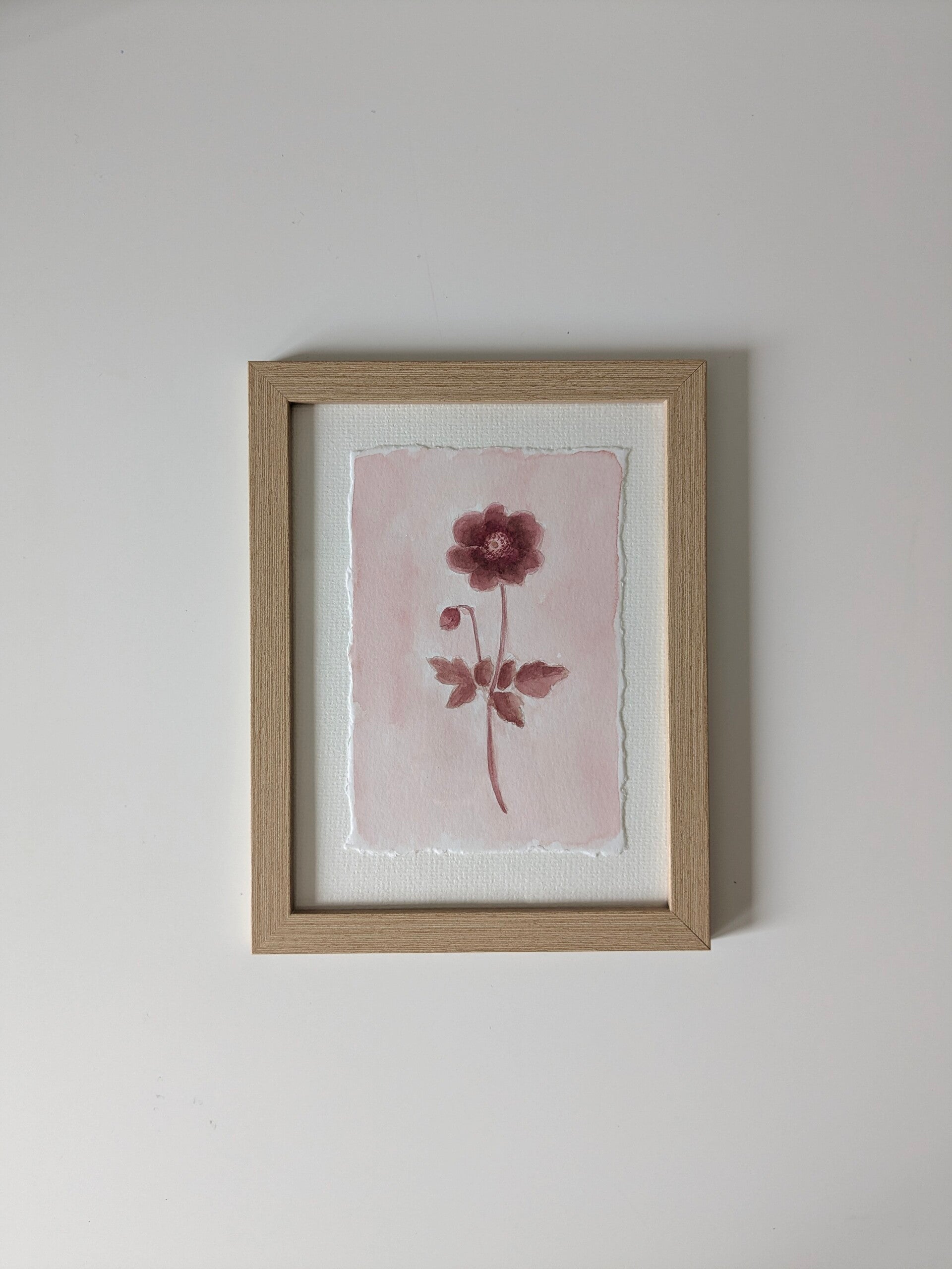 "BLUME" (A6 Büttenpapier mit A5 Holzrahmen)