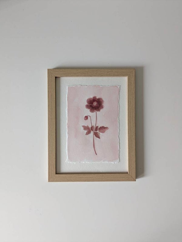 "BLUME" (A6 Büttenpapier mit A5 Holzrahmen)