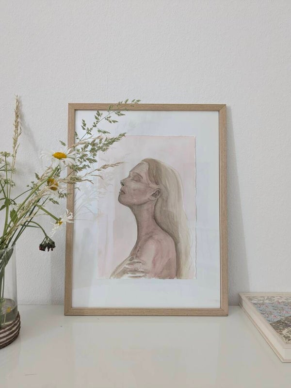 "ANBETUNG" (A4 Büttenpapier mit Holzrahmen)