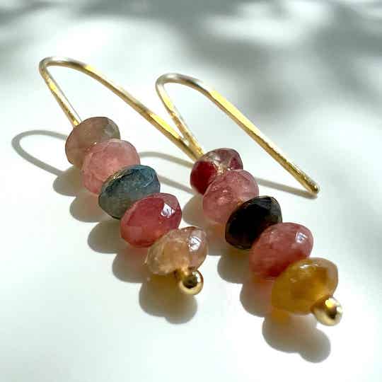 Tourmaline Gold Hooks - Pink shade