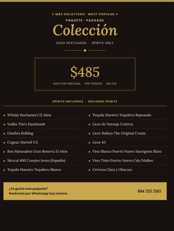 Barra libre Colección cdmx - spirits only