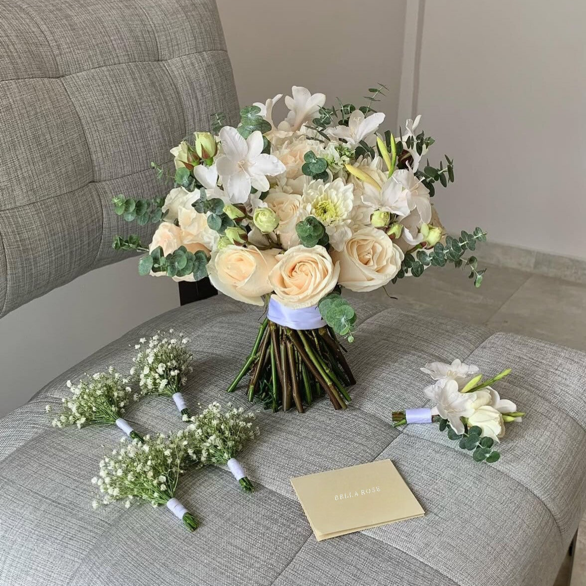 Bridal Bouquet & Boutonnière Set