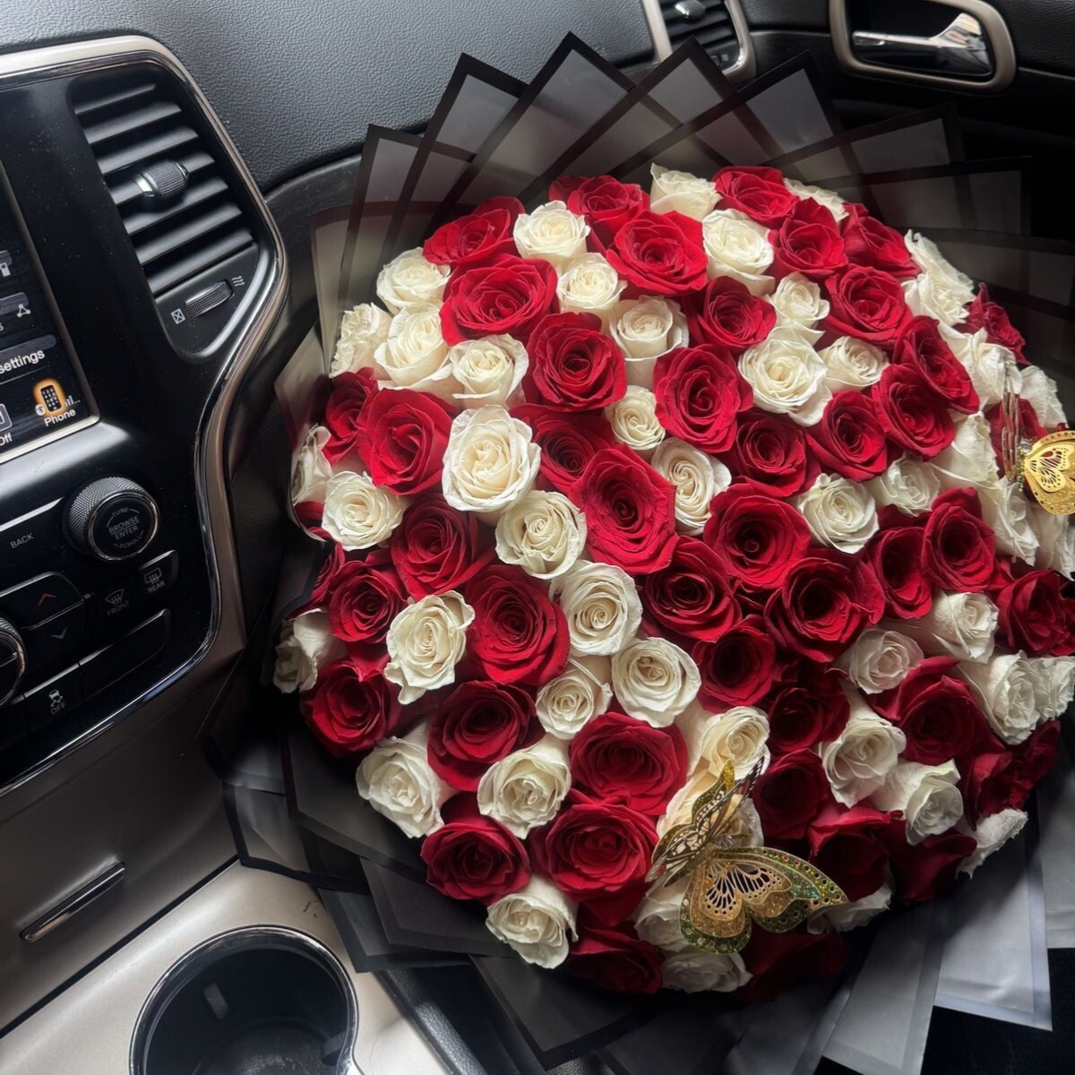 Classic Red & White Rose Bouquet