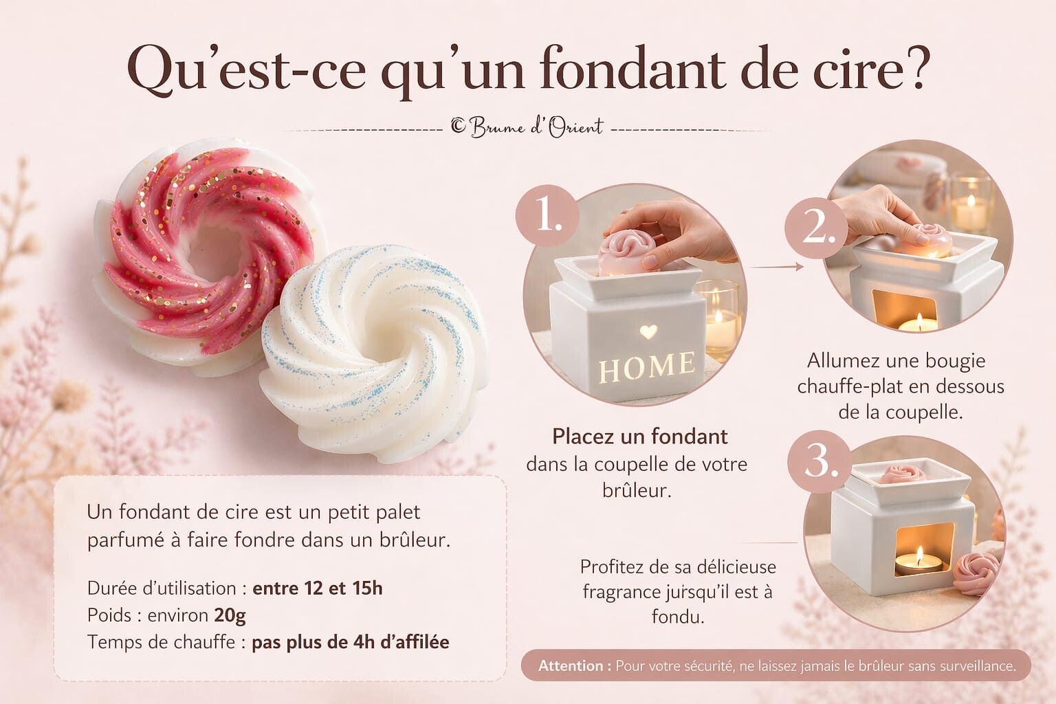 Fondant parfumé vanille cire de soja Brume d’Orient”