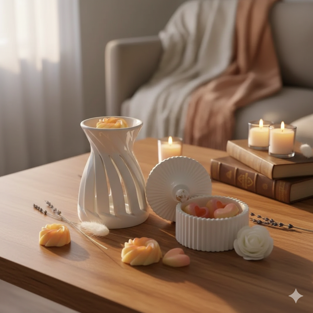 Brûle-parfum Spirale blanc