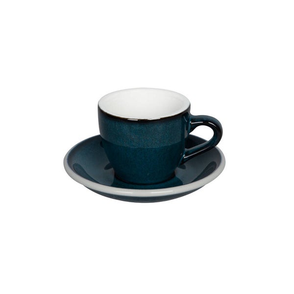 6 x Loveramics Egg Espresso (80ml) Kop en Schotel Donkerblauw (Night Sky)