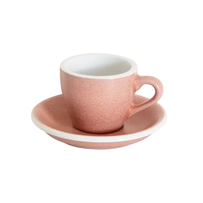 6 x Loveramics Egg Espresso (80ml) Kop en Schotel Roze (Cinnabar)