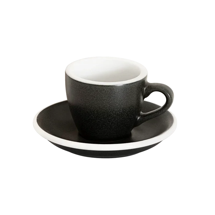 6 x Loveramics Egg Espresso (80ml) Kop en Schotel Donkergrijs (Anthracite)