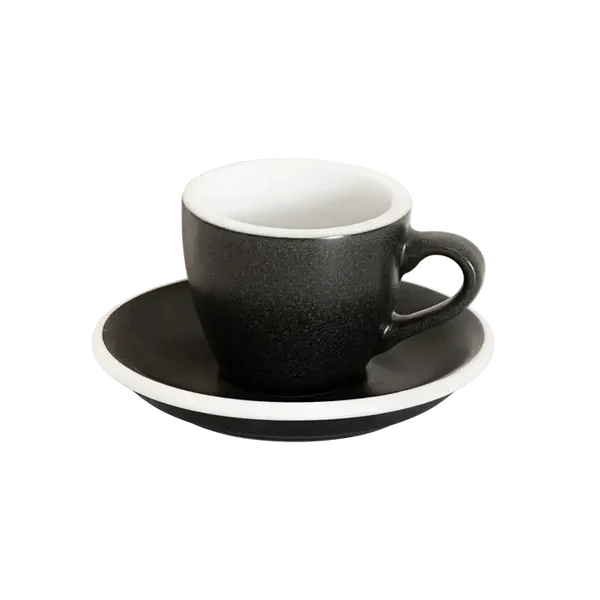 6 x Loveramics Egg Espresso (80ml) Kop en Schotel Donkergrijs (Anthracite)