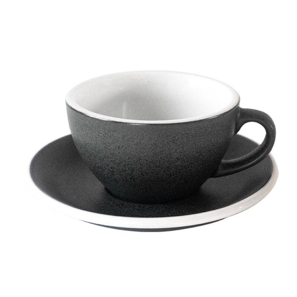 6 x Loveramics Egg Cappuccino (200ml) Kop en Schotel Donkergrijs (Anthracite)