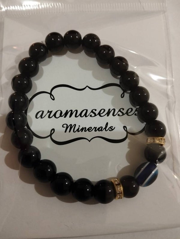 Pulsera Obsidiana Ojo Turco 8mm