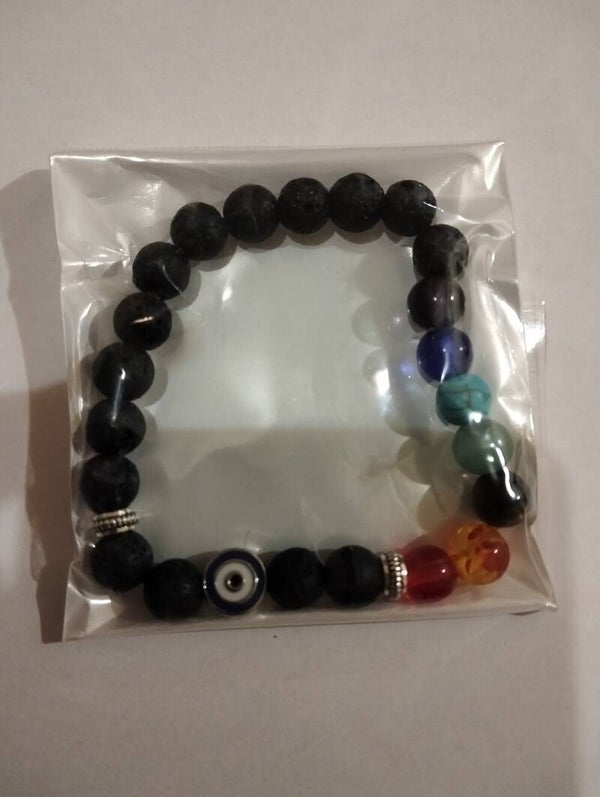 Pulsera Elástica Volcánica Ojo Turco 8mm