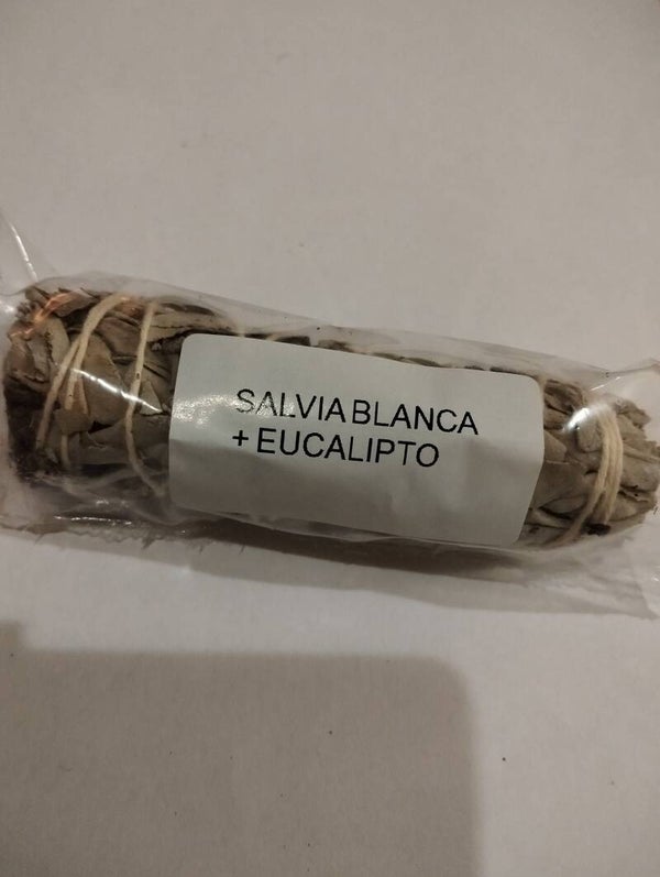 Atadito Salvia Blanca y Eucalipto 10cm