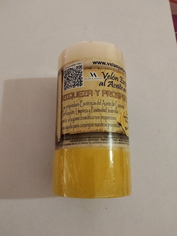 Velón Coco Amarillo Riqueza y Prosperidad