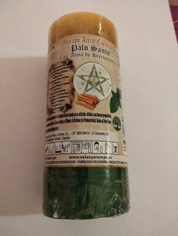 Velón Palo Santo y Hierbabuena
