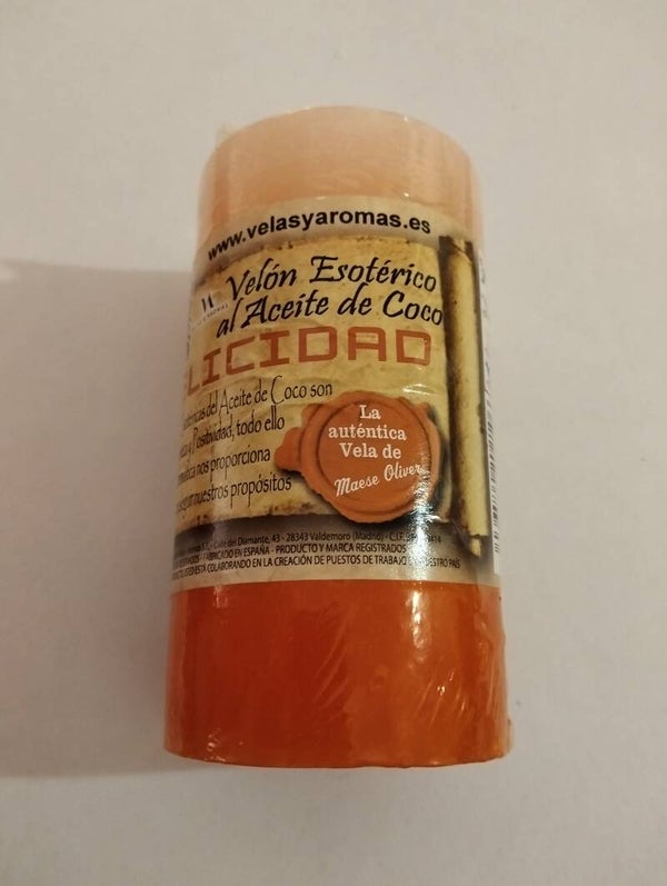 Velón Coco Naranja Felicidad