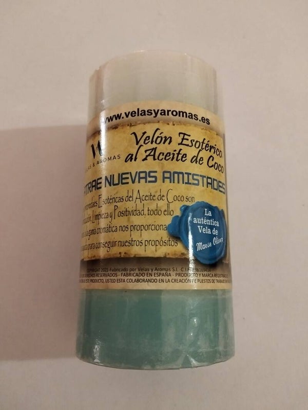 Velón Coco Celeste Nuevas Amistades