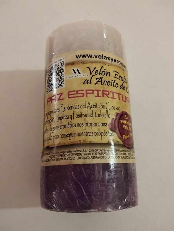 Velón Coco Morado Paz Espiritual