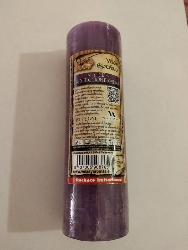 Velón Morado Intuición y Protección Familiar