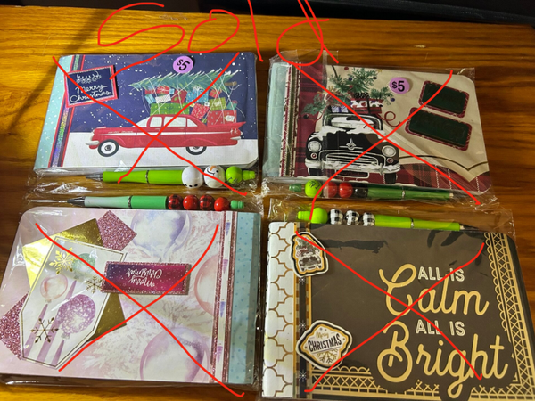 ALL SOLD Christmas notebooks & pens