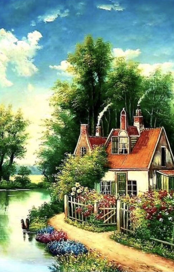 1024 diamond painting huis extra groot