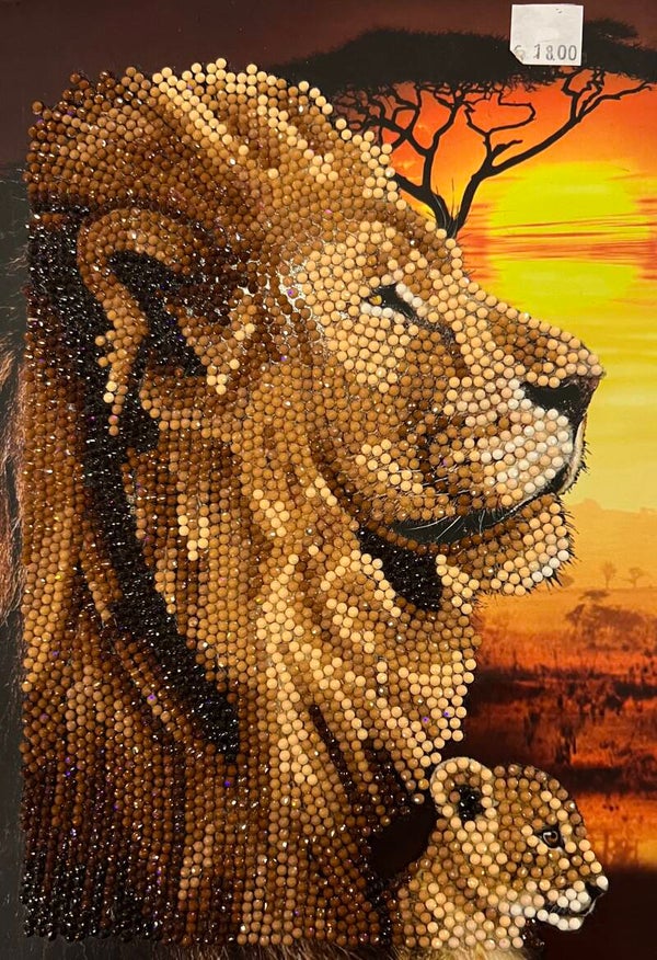 Diamond painting notitie boek leeuw