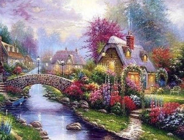 1081 diamond painting huis extra groot