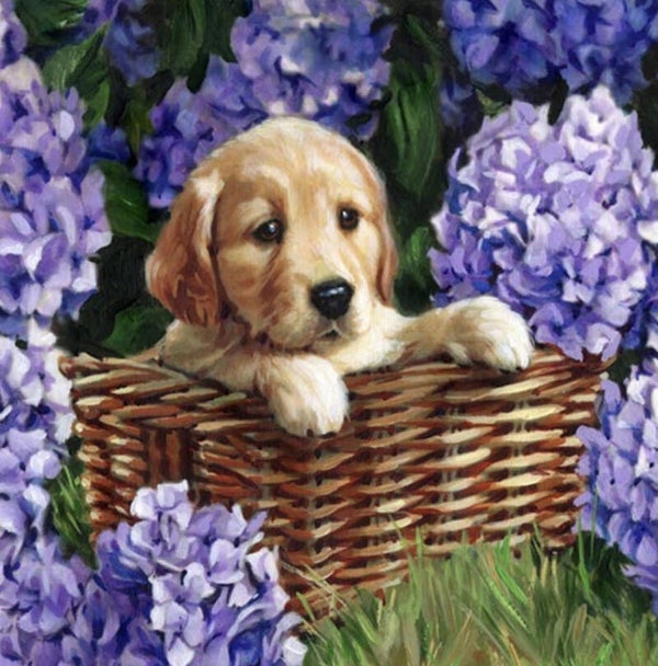 1319 diamond painting hond in mand