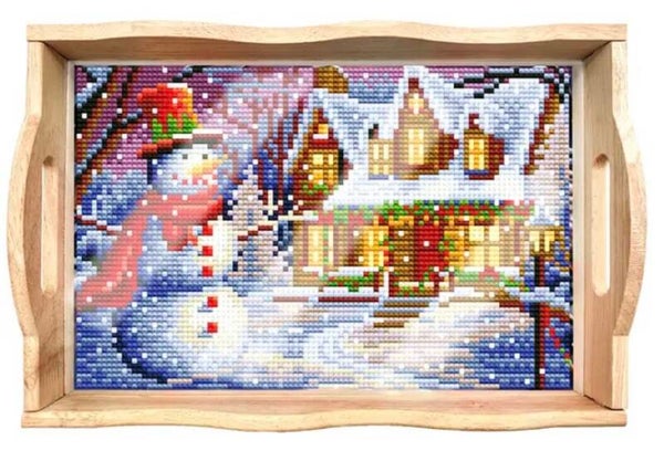 dienblad diamond painten sneeuwpop