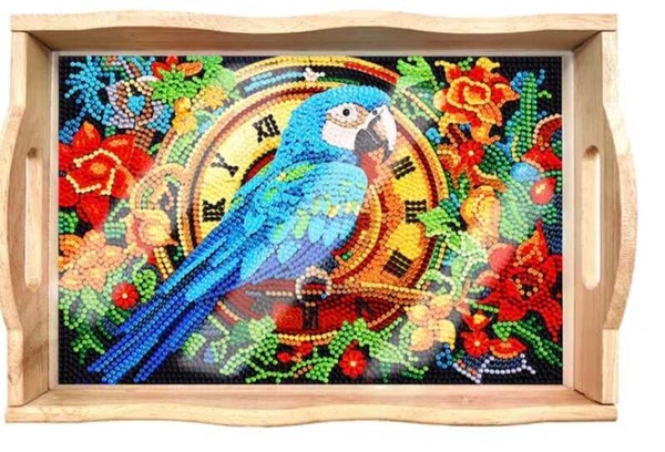 dienblad om te diamond painten papegaai