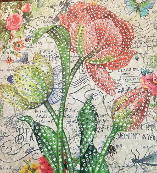 11 diamond painting kaart zonder steentjes