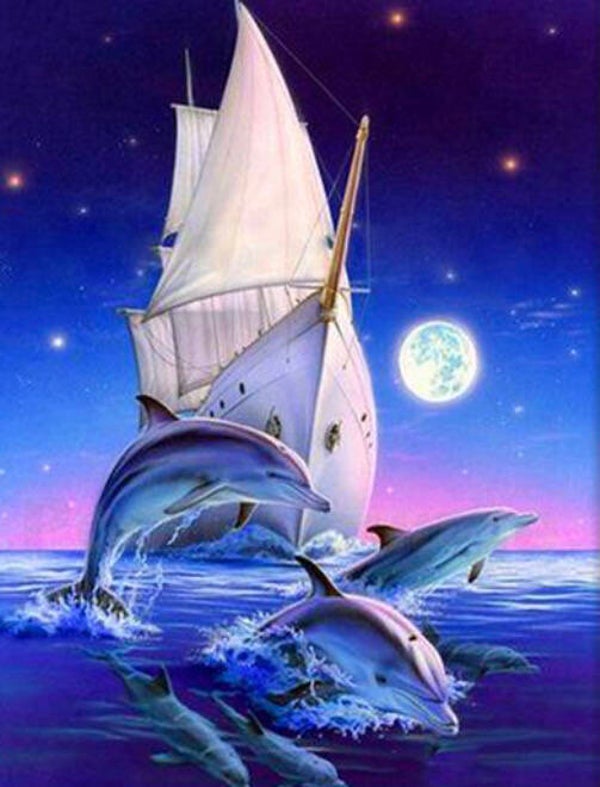 10894 diamond painting zeilboot