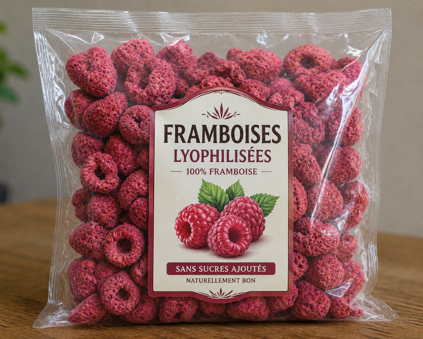 Framboises lyophilisees en sachet