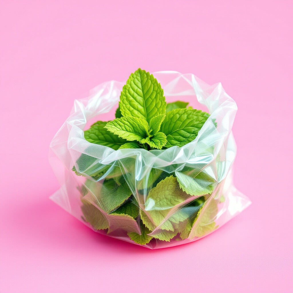 Menthe coupee en feuilles