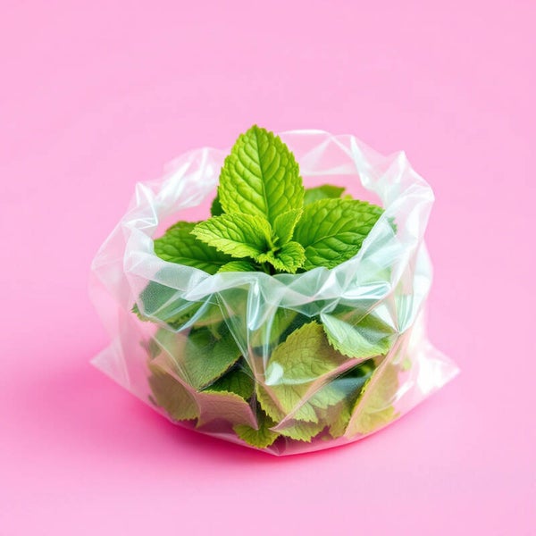 Menthe coupee en feuilles