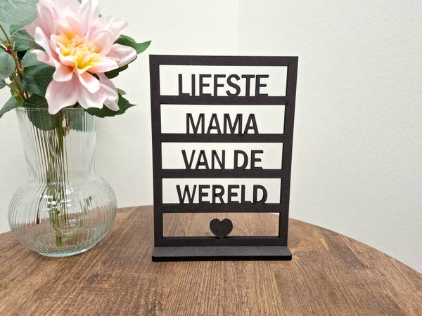 Houten decoratie - Liefste mama / oma van de wereld