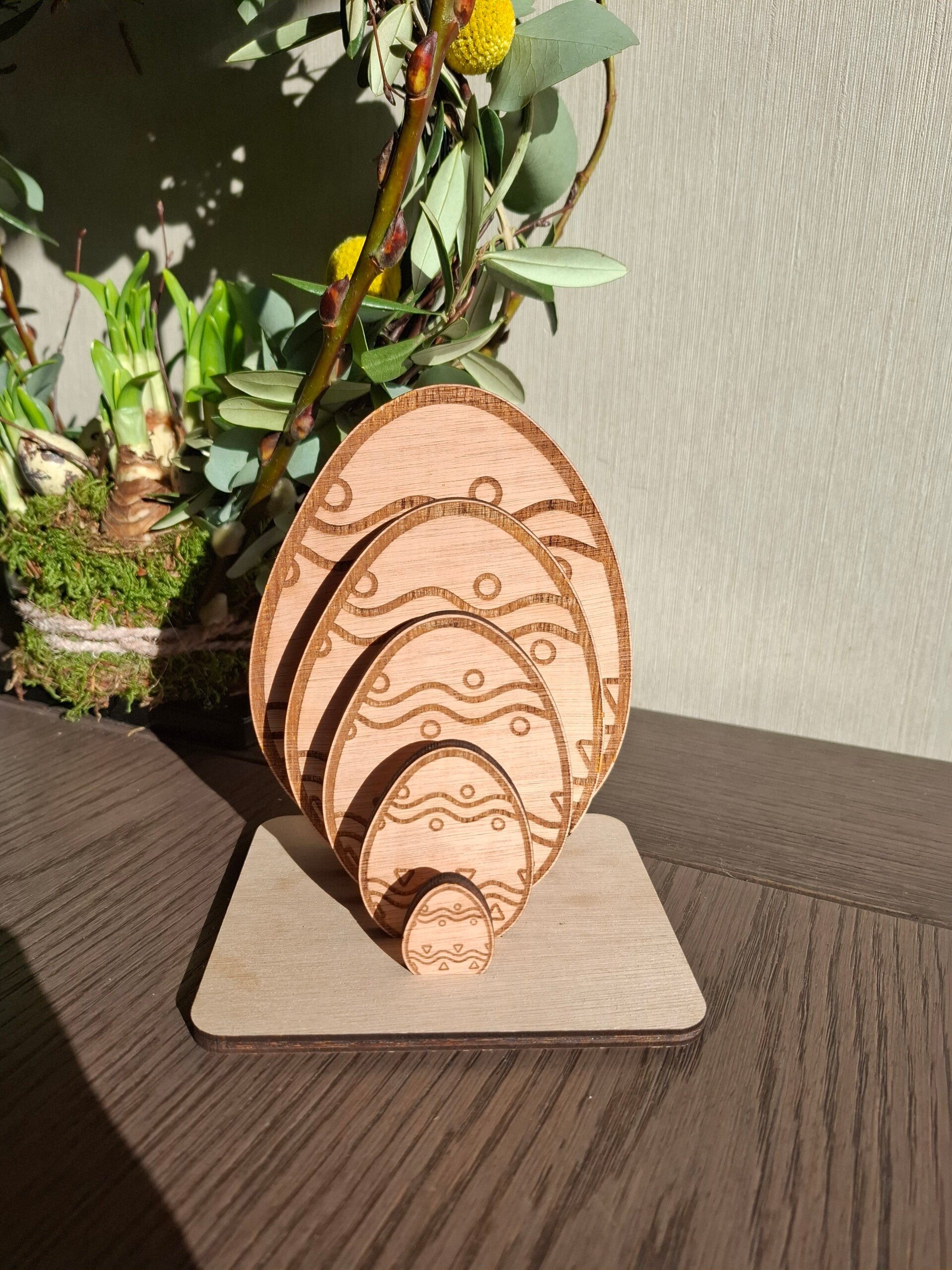 Houten Paaseieren - Oefenset van Groot naar Klein