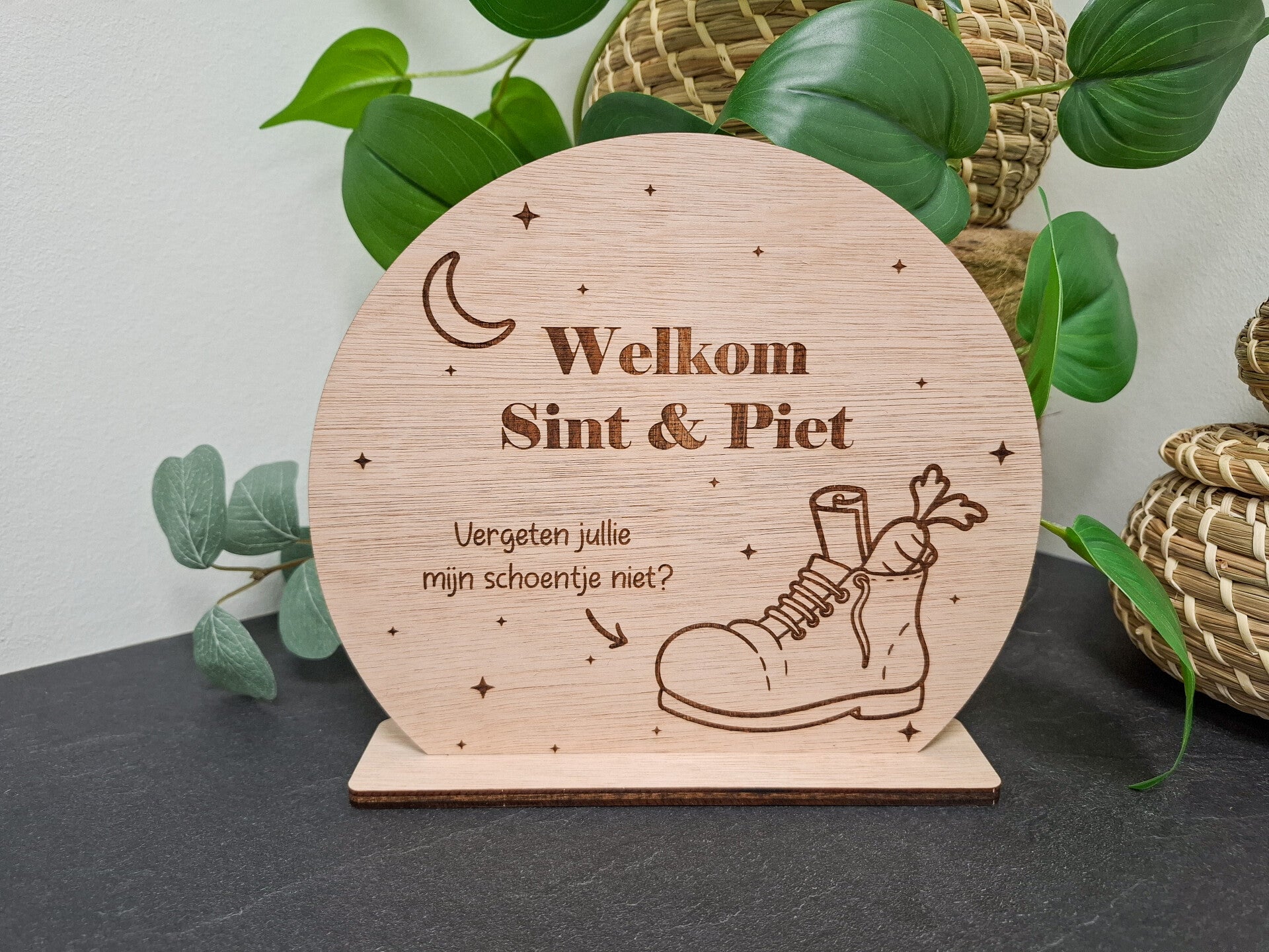 Welkomstbord Sint & Piet - “Vergeten jullie mijn schoentje niet?”