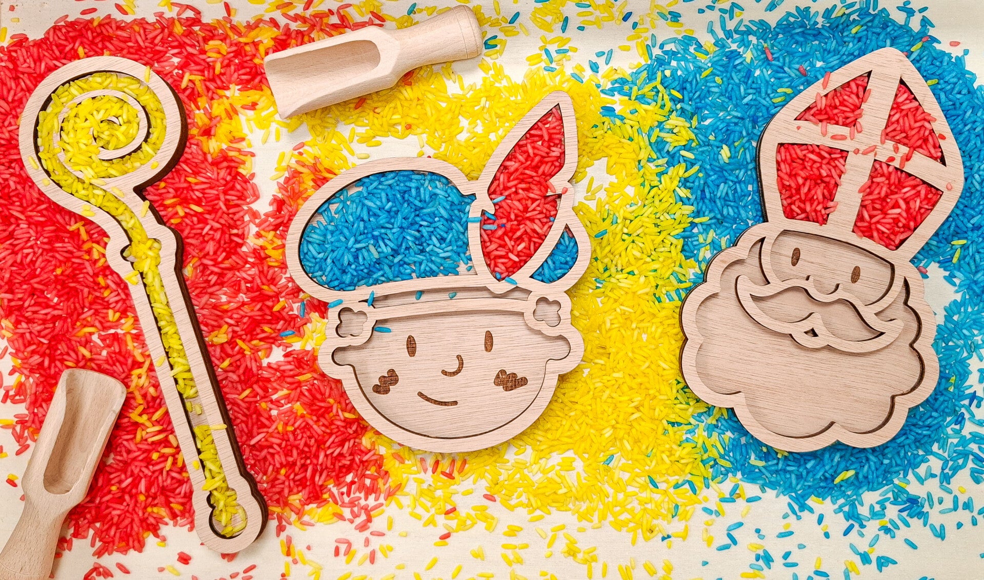 Houten Sinterklaas Vulvormen (set van 3)