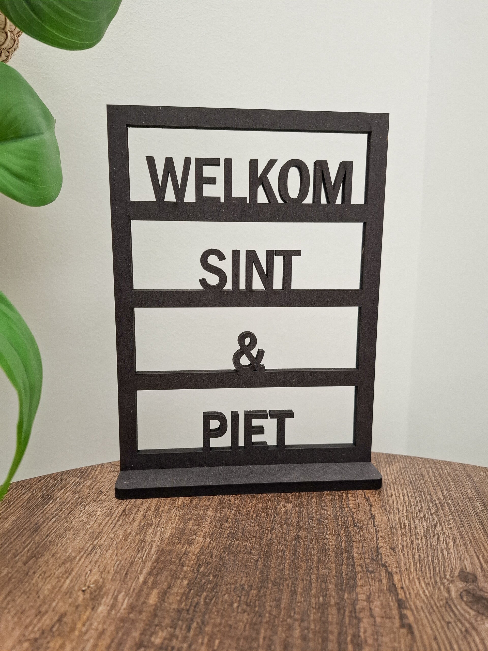 Houten decoratie - Welkom Sint & Piet