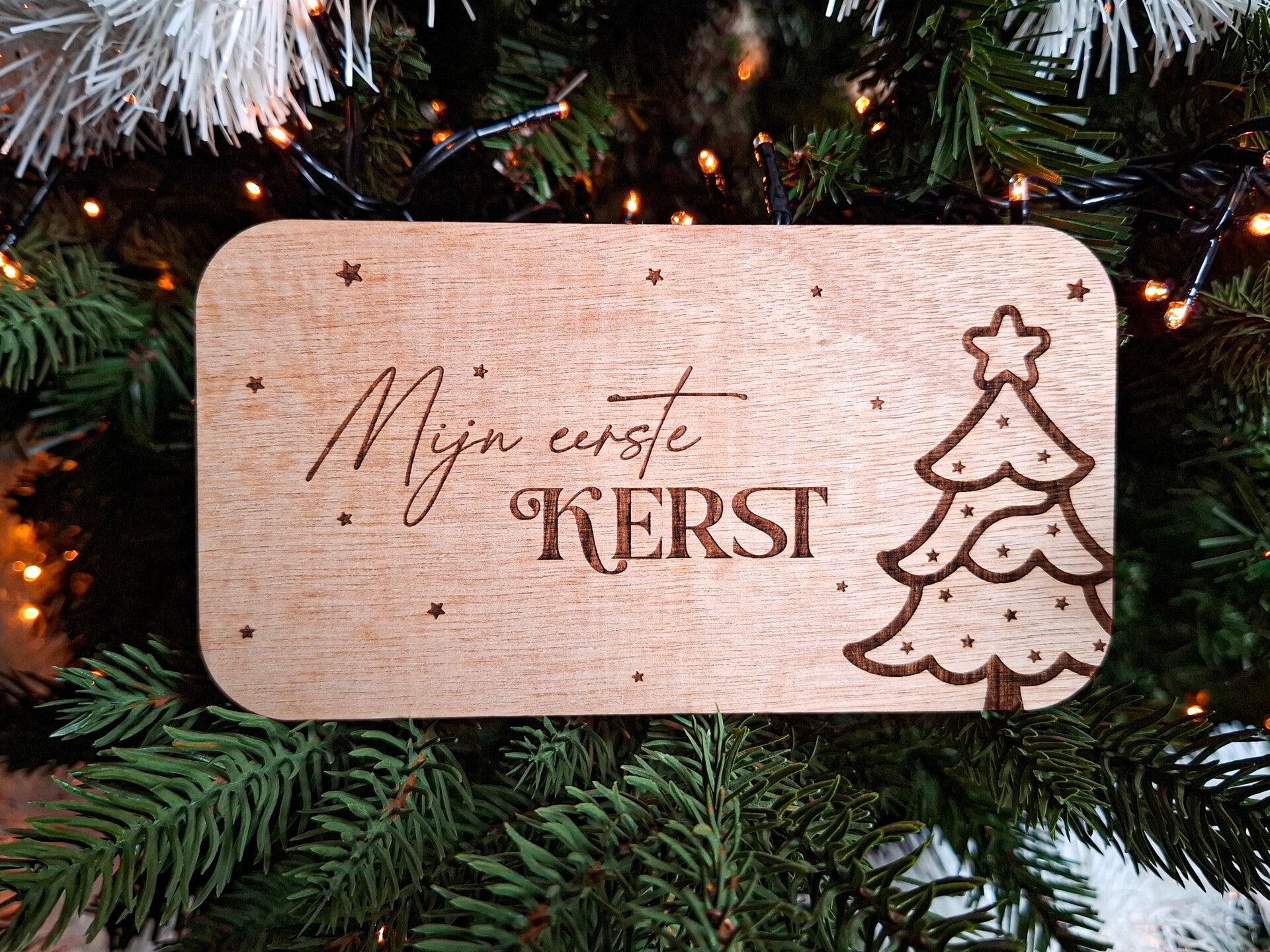Houten bordje - Mijn eerste kerst